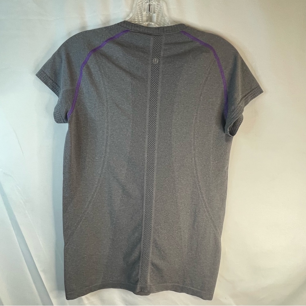 Grey and purple LULULEMON t shirt athletic shirt - Picture 9 of 12